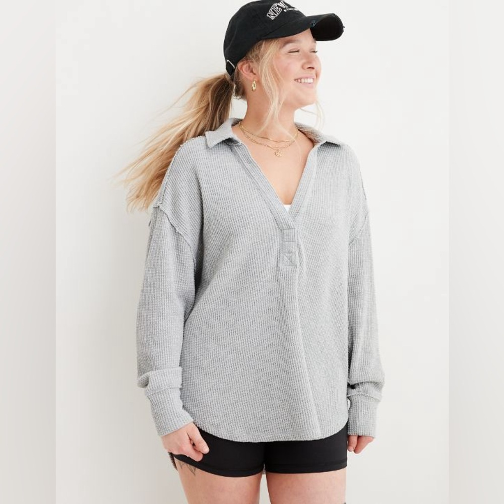 COPY - Aerie Waffle-Knit Sweatshirt